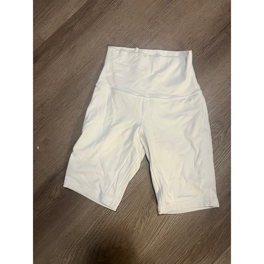 Lululemon Align High-Rise Short 8" White Nulu Biker Shorts Size 2